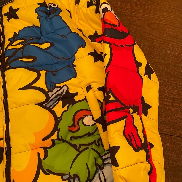 NWT xl sesame street dekryptic puffer jacket coat elmo bert cookie monster grove - Picture 10 of 10